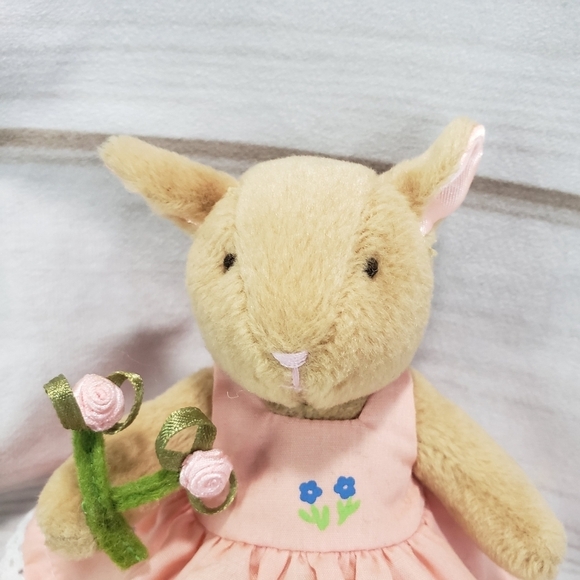 Rosie Rabbit Sylvia Long Mother Goose Plush Doll Mini Pink Floral 6 Inch 2000 - Picture 2 of 11